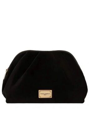 Dolce & Gabbana black velvet cosmetic bag - new